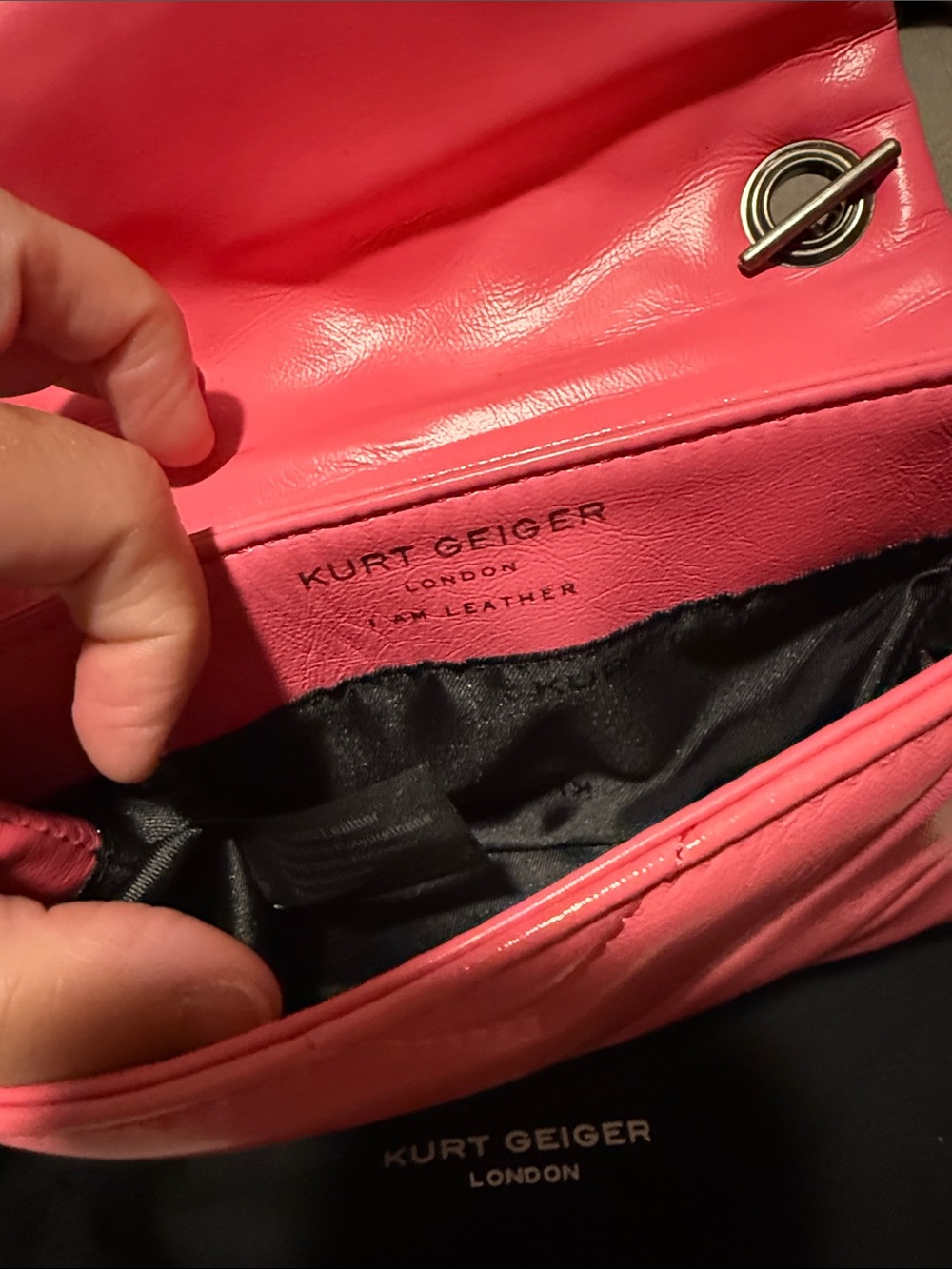 Kurt Geiger Pink Quilted Chain-Handle Bag - Picture 10 of 11